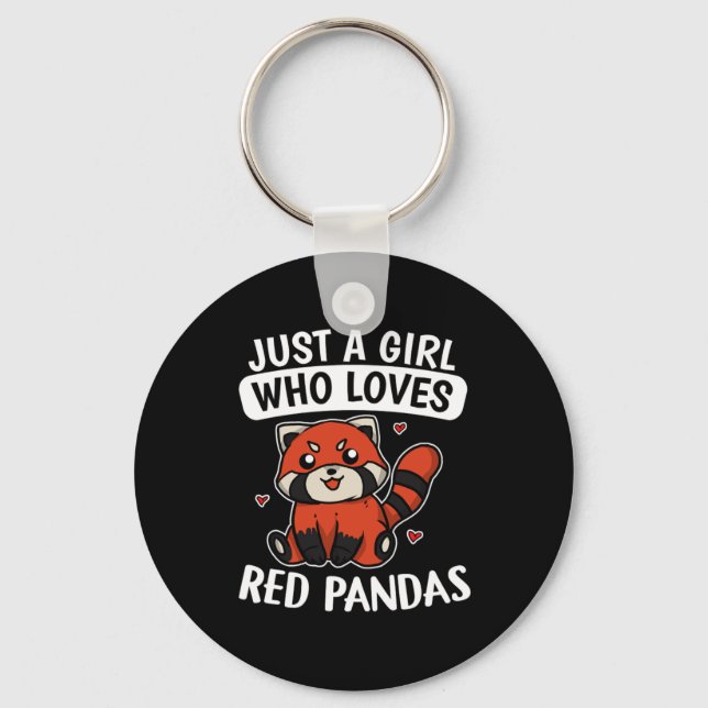Just A Girl Who Loves Red Pandas Red Panda Costume Keychain (Front)