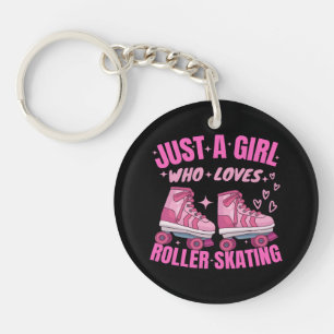 Just A Girl Who Loves Roller Skating Keychain