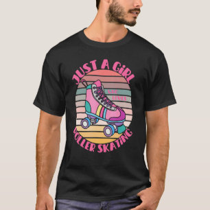 Just A Girl Who Loves Roller Skating Retro Rollers T-Shirt
