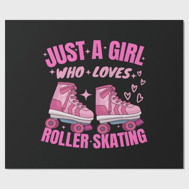 Just A Girl Who Loves Roller Skating Wrapping Paper (Flat)
