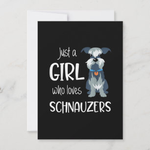 just a girl who loves schnauzers dog _ schnauzer thank you card