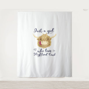 Just A Girl Who Loves Scottish Highland Cows Class Tapestry