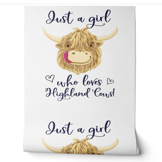Just A Girl Who Loves Scottish Highland Cows Class Wallpaper (Unrolling)