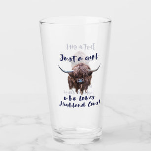 Just A Girl Who Loves Scottish Highland Cows Glass