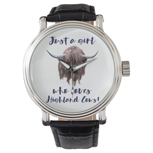 Just A Girl Who Loves Scottish Highland Cows Watch (Front)
