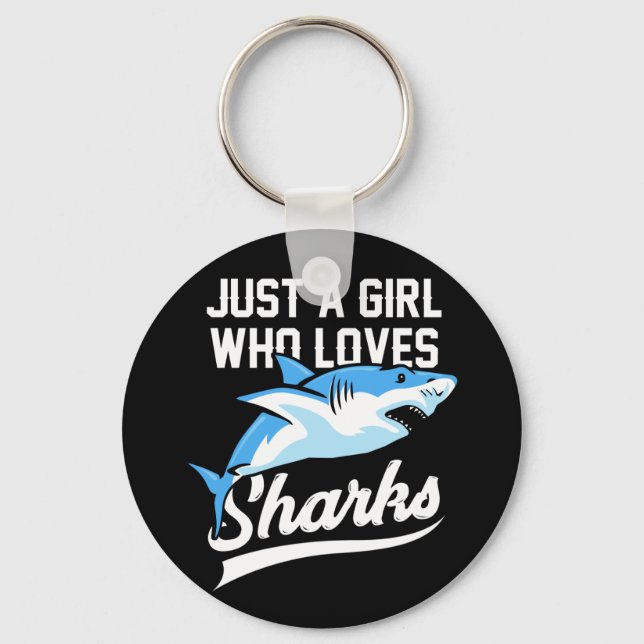 Just A Girl Who Loves Shark Keychain (Front)