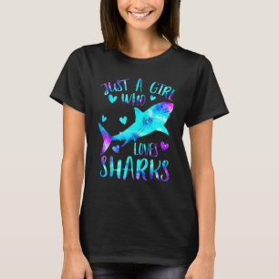 Just a Girl Who Loves Sharks Galaxy Shark Theme Gi T-Shirt