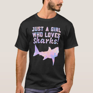 Just a Girl who Loves Sharks Ocean Fish Rainbow ab T-Shirt