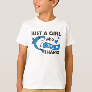 Just A Girl Who Loves Sharksars A Funny Shark T-Shirt
