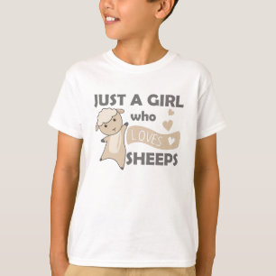 Just A Girl Who Loves Sheeps Cute Animals Sheep T-Shirt