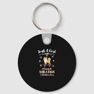 Just A Girl Who Loves Shi Inus And Skateboarding  Keychain