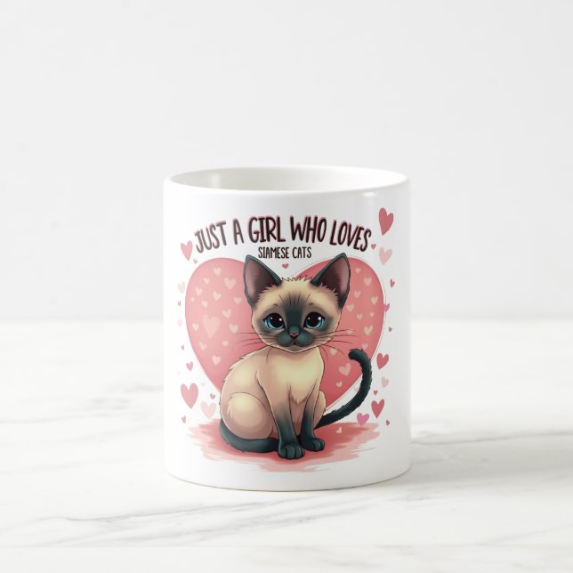 Just a Girl Who Loves Siamese Cats Coffee Mug (Center)