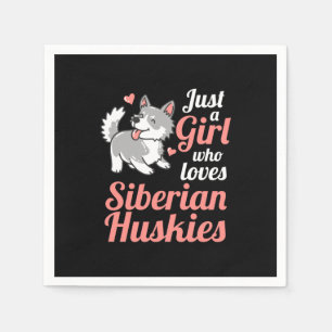 Just A Girl Who Loves Siberian Husky Napkin