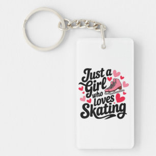 Just a Girl Who Loves Skating Keychain