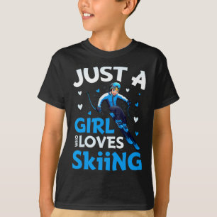Just A Girl Who Loves Skiing Funny Ski Winter Spor T-Shirt