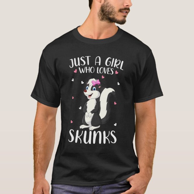 Just A Girl Who Loves Skunks For Women Girl Kids T-Shirt (Front)