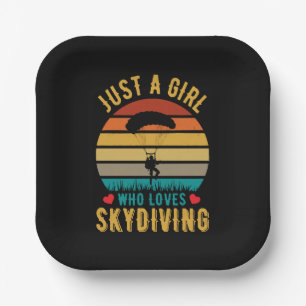 just a girl who loves skydiving paper plate