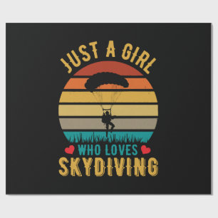 just a girl who loves skydiving wrapping paper