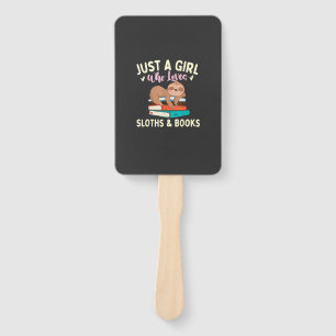 Just A Girl Who Loves Sloths & Books - Bookworm Re Hand Fan