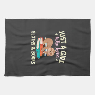 Just A Girl Who Loves Sloths & Books - Bookworm Re Kitchen Towel