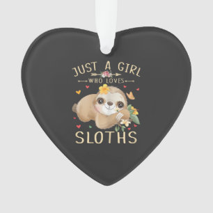 Just A Girl Who Loves Sloths Cute Sloth Lover Girl Ornament