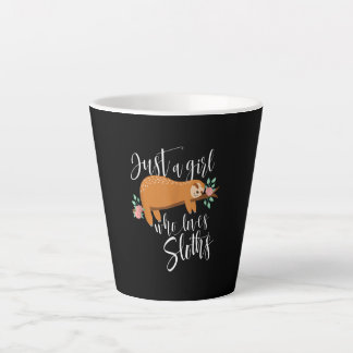 Just A Girl Who Loves Sloths - Cute Sloth Lover Latte Mug