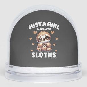Just A Girl Who Loves Sloths, Cute Sloth Lovers T- Snowglobe