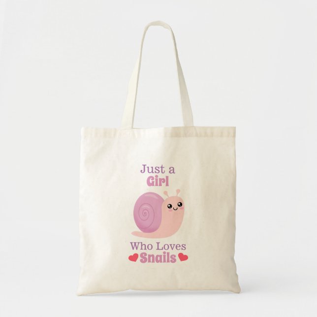 Just A Girl Who Loves Snails Tote Bag (Front)