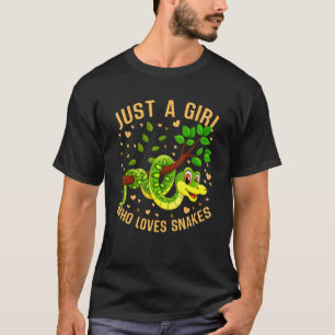 Just a Girl Who Loves Snakes Cute Snake Themed Lov T-Shirt