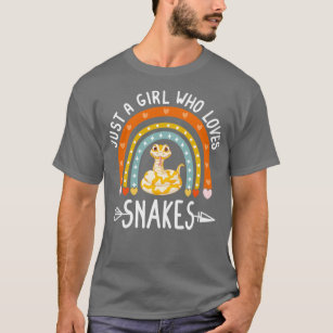 Just A Girl Who Loves Snakes Rainbow Cute Snake Lo T-Shirt