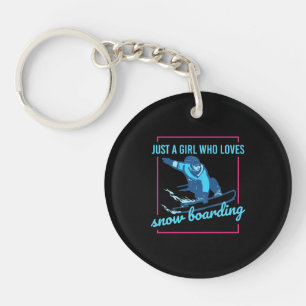 Just A Girl Who Loves Snowboarding Keychain