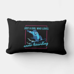 Just A Girl Who Loves Snowboarding Lumbar Pillow