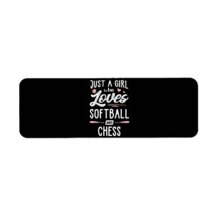 just a girl who loves softball and chess gift