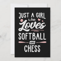 just a girl who loves softball and chess gift