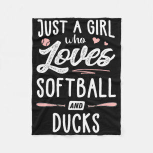 Just A Girl Who Loves Softll And Ducks Gift Women Fleece Blanket