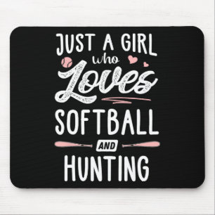 Just A Girl Who Loves Softll And Hunting Gift Wome Mouse Pad