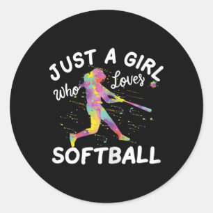 Just A Girl Who Loves Softll Classic Round Sticker