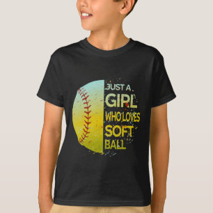 Just A Girl Who Loves Softll - Grunge Split Design T-Shirt