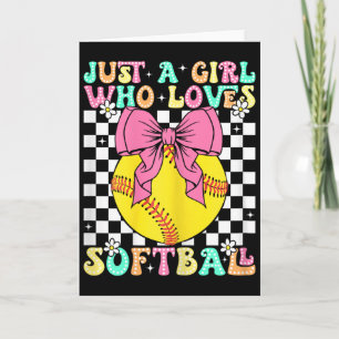 Just A Girl Who Loves Softll Retro Softll Girl _1  Card