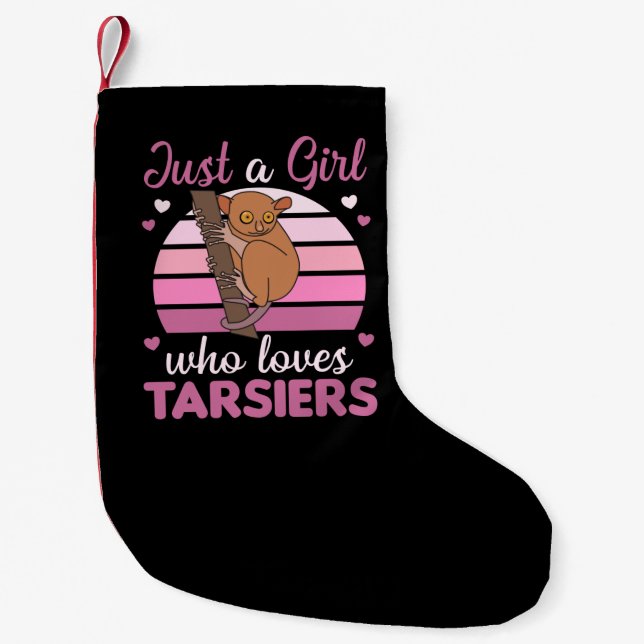 Just A Girl Who Loves Tarsiers Cute Monkey Small Christmas Stocking (Front)