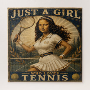 Just A Girl Who Loves Tennis Funny Mona Lisa  Jigsaw Puzzle