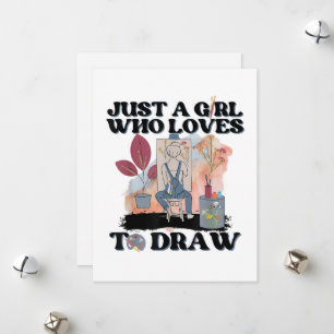 Just a Girl Who Loves to Draw Holiday Card