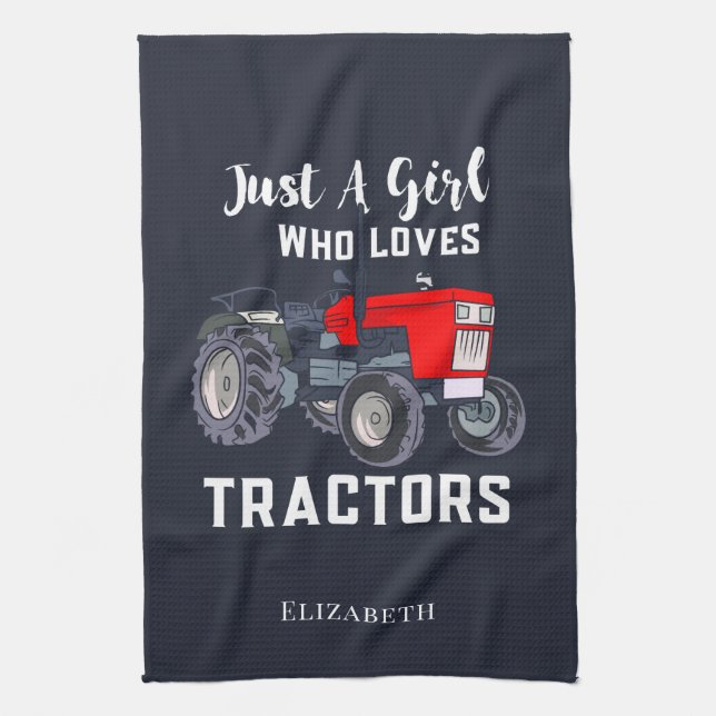 Just A Girl Who Loves Tractors Kitchen Towel (Vertical)
