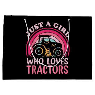 Just A Girl Who Loves Tractors Large Gift Bag