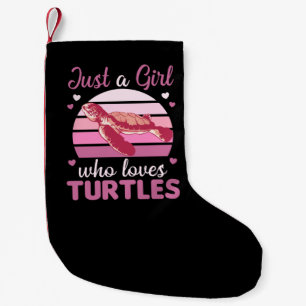 Just A Girl who Loves Turtles - cute Turtle Small Christmas Stocking