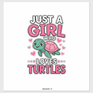Just a Girl Who Loves Turtles Cute Turtle Vector D
