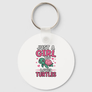 Just a Girl Who Loves Turtles Cute Turtle Vector D Keychain