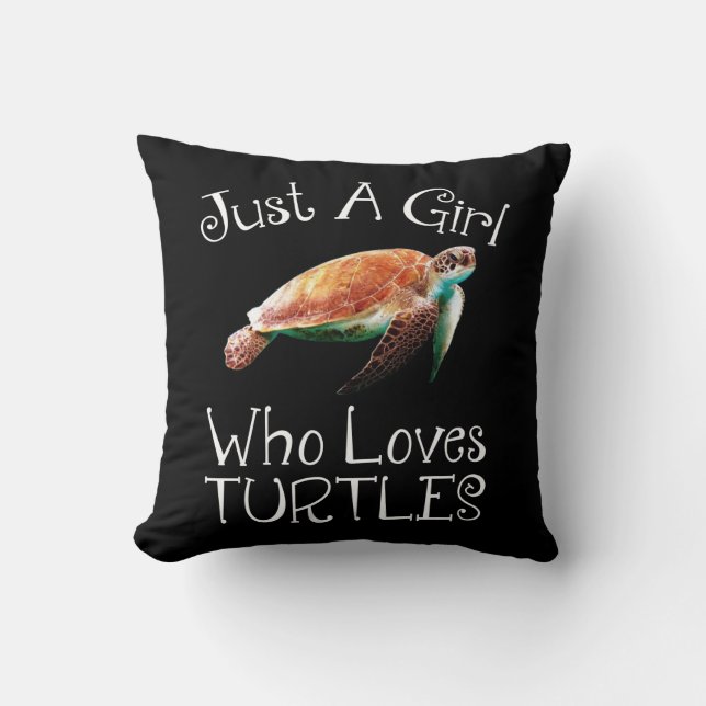 Just A Girl Who Loves Turtles Throw Pillow (Front)