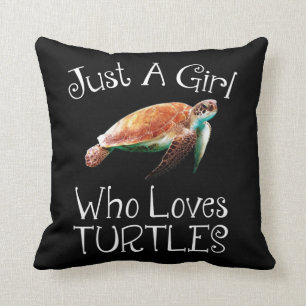 Just A Girl Who Loves Turtles Throw Pillow
