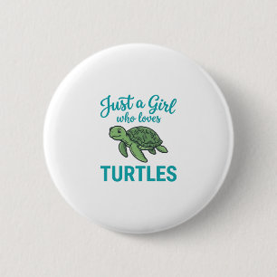 Just a Girl Who Loves Turtles Vintage Engraving Te 2 Inch Round Button
